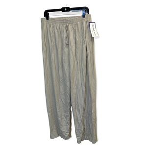 Rachel Alan Designs Tan Pinstripe Elastic Waist Straight Leg  High Rise …